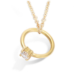 Les Tr&eacute;sors De Lily [L1846] - Collier Plaqu&eacute;-Or 'Solitaire' blanc dor&eacute; - 12 mm kuld