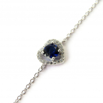 Les Tr&eacute;sors De Lily [N6840] - Bracelet argent 'Love' saphir blanc h&otilde;be