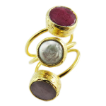 Les Tr&eacute;sors De Lily [Q5630] - Bague Cr&eacute;ateur 'Cl&eacute;opatra' rose dor&eacute; - 40 mm Heleroosa