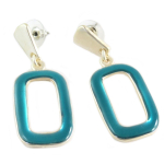 Dolce Vita [Q7621] - Boucles Cr&eacute;ateur 'Nora' turquoise argent&eacute; - 45x20 mm t&uuml;rkiissinine