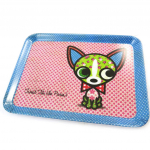 Les Tr&eacute;sors De Lily [N5509] - V&auml;ike kandik  Dog and Cat Lolita  punane koer - 24x18 cm Heleroosa