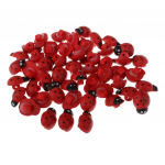 50 t&uuml;kki lepatriinu kujuga puidust varren&ouml;&ouml;bid meisterdamiseks, punased as described punane