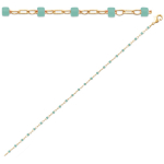Les Tr&eacute;sors De Lily [R1100] - kullatud k&auml;ev&otilde;ru  Boho  roheline t&uuml;rkiissinine kuld - 18 cm - 1 mm t&uuml;rkiissinine