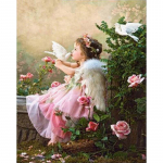 Teemantmosaiik Angel Girl t&auml;isteemantmaali ristpistes komplekt Teemanttikandid 20X30CM