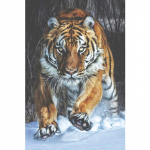 5D Teemantmaaling Lumitiigri Teemanttikandid Ristpistes Kodukaunistus K&auml;sitsi valmistatud kingitused Round 20x30cm