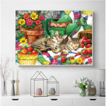Teemantmaalikomplektid Magic Home Decor Mosaiik Ristpistes Loomatikandid K&auml;sitsi valmistatud kingitus Teemantkunst Full Round 20X30CM