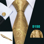 Barry.Wangi lipsud meestele Paisley Stripes siidist kaelaside Hanky ​​mansetin&ouml;&ouml;bid kullast lipsuklamber pulma&auml;ri jaoks N-5150