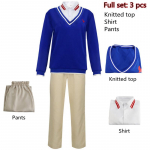 Anime Cosplay Kost&uuml;&uuml;m WONDER EGG PRIORITY Sawaki Momoe Koolivorm &Uuml;likond Kampusestiil Sinine Kootud Pealmine S