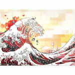 5D DIY Teemantmaaling Ookeani lained t&auml;isruudukujuline &uuml;mmargune teemantmosaiik, maastiku tikandikomplekt kodukaunistus Full Round 20X30CM