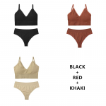 CINOON 3Tk/Lot Naiste rinnahoidjakomplekt Seksikas &otilde;mblusteta stringid madala v&ouml;&ouml;kohaga alusp&uuml;ksid Traadivaba rinnahoidja Bralette pesu rinnahoidja naiste aluspesu komplekt L(XL)