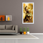 T&auml;isruudu/&uuml;mmarguse teemanttikandi muster Ristpistes kuldne paabulinnu teemantmaaling DIY mosaiik n&auml;put&ouml;&ouml; kingitus kodukaunistus Full Round 20x50cm