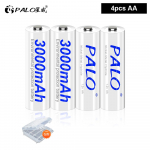Uued PALO 1,2 V AA laetavad akud 3000 mAh Ni-MH 100% originaal suure mahutavusega AA aku, laetav kaamera m&auml;nguasjade jaoks 4pcs