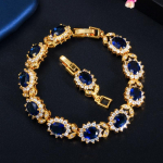 WWJ luksuslikud 585 kuldse v&auml;rvi ovaalse kujuga kuubilise tsirkooniumoksiidist lillega tennise k&auml;ev&otilde;rud