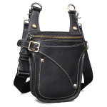 Crazy Horse kvaliteetnahast 7-tolline mootorrattaga s&otilde;itmine Drop Leg Bag Design Travel Fanny Belt v&ouml;&ouml;komplekt meestele meestele tumepruun v&auml;rv