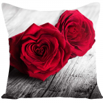 45X45cm Kodukaunistused Kodukaunistused Padjap&uuml;&uuml;r Red Rose Flower Print Pol&uuml;ester padjap&uuml;&uuml;r Diivanipadja kate 45x45cm