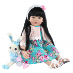 BZDOLL 60 cm pehmest silikoonist reborn mudilane nukk riidest keha printsessi beebile armsale t&uuml;drukule s&uuml;nnip&auml;evakingitus m&auml;ngumaja m&auml;nguasi Blue eyes, 60cm Doll