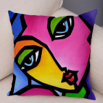 Abstraktne maalimine padja kate dekoratiivne stiil v&auml;rviline multikas t&uuml;druku padjap&uuml;&uuml;r diivan kodu 45x45cm