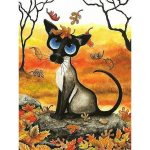 Teemantmaaling koomiksiv&auml;rv kass loom lill liblikas kassipoeg 5D teemanttikandid mosaiik ristpistes kunst kodukaunistus Full Round 20x30CM