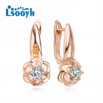 LSOOYH Flower Clip K&otilde;rvar&otilde;ngad Roosa kulla v&auml;rvi Moodne k&otilde;rvar&otilde;ngas Naistele &Otilde;&otilde;nes kuupmeetri tsirkooniumoksiidist k&otilde;rvar&otilde;ngad Ehted A