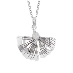 Les Tr&eacute;sors De Lily [R2840] &ndash; h&otilde;bedane Ginkgo Biloba h&otilde;bedane kaelakee (roodiumiga kaetud) - 23x17mm h&otilde;be