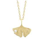 Les Tr&eacute;sors De Lily [R3556] - kullatud kaelakee  Ginkgo Biloba  valge kuld - 45 cm 15x15 mm kuld
