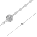 Les Tr&eacute;sors De Lily [R4990] &ndash; k&auml;sit&ouml;&ouml;na valmistatud h&otilde;bedast k&auml;ev&otilde;ru 'Cl&eacute;opatra' h&otilde;bedane (roodiumiga kaetud) - 12 mm h&otilde;be