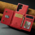 Kukumisvastane magnetiline nahast &uuml;mbris Samsung Galaxy S22 Ultra S 22 Plus 5g S21 S20 Fe S21 Ultra Card Slot Coque jaoks for Galaxy S21 plus punane