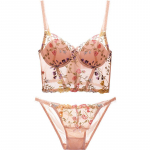 Prantsuse tikandiga pesukomplektid pitsist lilled aluspesu Seksikas naiste Push Up rinnahoidja Romantiline rinnahoidja alusp&uuml;kste komplekt ZPG S