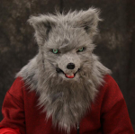 Liigutatav suu rebasepea mask looma panda tiiger husky orangutan kunstkarusnahk Halloweeni kost&uuml;&uuml;mipeoks tumehall v&auml;rv