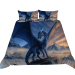3D Dragon voodipesukomplekt hiiglaslik loomade tekikott ja padjap&uuml;&uuml;r 2/3 t&uuml;kki DE135 * 200 mikrokiust t&auml;issuuruses kiiresti kuivav kodusisustus Baby 100x135cm