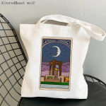 Naiste ostukott La fuerza Tarot tr&uuml;kitud Kawaii kott Harajuku ostul&otilde;uend Ostekott t&uuml;drukute k&auml;ekott Tote &Otilde;lakott 24*26cm