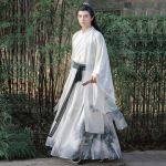 Hanfu Hiina Wei-Jin stiilis paarid Hanfu &uuml;likond, tr&uuml;kitud Hanfu 2XL valge/sinine
