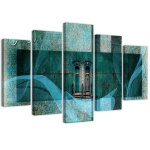 Viieosalise pildiga l&otilde;uendiprint Windows Abstraction Turquoise 100x70 roheline