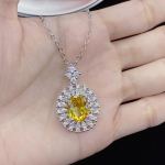 BELLA BOX Kuldne tsirkoon Online Red Live Uus toode Simulatsioon Kollane Crystal Full Diamond Light Luksuslik mood ripats kaelakee naiste ornament Necklace+Pendant kollane