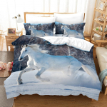 3D Steed Theme Prinditud voodipesu t&auml;issuuruses loomateki katete voodikatte komplekt sobib poiste ja meeste tubade kodu kaunistamiseks Baby 100x135cm