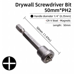 5 tk. komplekti s&uuml;gavuspiirang kipsplaadi kruvid, asukoha m&auml;&auml;ramine kruvikeeraja otsikud PH2 kuuskant kipsplaadi dimpler otsikud puurimisotsakud 25/50 mm