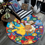 Elutoa vaip Pikachu Cartoon Pokemon 3D &uuml;mmargused matid diivanilauale Kodu lastele P&otilde;randavaip, libisemisvastane ala vaip 100cm