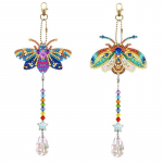 1SET Uus teemantmaali ripatsikomplekt Dragonfly Wolf P&auml;ikeseliblikas Linnud Mesilased Kunst Tuulekella rippuv ripats Koduaia kaunistus 5 stiili 2pcs