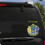 Tri Mishki WCS237 14x14,5 cm suur Ukraina riigivapp Autokleebis Naljakas v&auml;rvikas autokleebised Autode kleebised