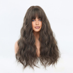 Naiste 68 cm parukas, simuleeritud juuksed, pikad lokkis juuksed, mustad ja kuldsed juuksed, roosade juuste v&otilde;rk, t&auml;is peakattega peakate, kaunistustega parukas 68cm 26inch must