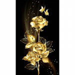 5D DIY Teemantmaaling Ristpistes Kuldsed Roosid Liblikad Teemanttikandid Mosaiigist Decor k&auml;sit&ouml;&ouml; Full Round 30x60CM