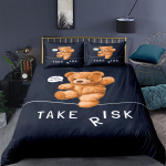 Cartoon Bear Laste voodipesu 3D digiprintimine Kodu Magamistoa tekk ja padjap&uuml;&uuml;r mikrokiust materjal 2/3 voodipesu kaunistus Baby 100x135cm
