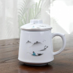 Hiina keraamiline teetass filtriga Travel Kaasaskantavad tassid Teevee eraldamine Kontori veetassid Kingitus Majapidamises kasutatav teekomplekt Joogin&otilde;ud D  13.5X12CM 390ML