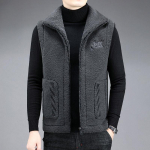 Kahepoolne jope vest meestele Kvaliteetne soe mood vabaaja Gilet meeste jope varrukateta vest Talvine lambavillane mantel M