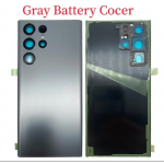 Klaasist tagaukse asenduskorpus Samsung Galaxy S22 Ultra aku tagakaane tagakaane liimiga liimiga Gray Battery Cover