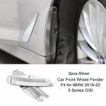 2 tk auto esiratta poritiiva porikaitse v&auml;lisviimistluse muutmise tarvikud BMW 5. seeriale G30 525li 528li 530li 540li 2pcs-Silver