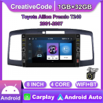 8-tolline 2-din Android-autoraadio multimeediumivideopleier Toyota Allion Premio T240 2001-2007 jaoks koos nupunupuga Carplay WiFi 2+32GB 1+32GB