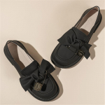 Nahast paksu tallaga Lefferi kingad Naiste v&auml;ikesed nahast kingad Vibu &uuml;hekordsed kingad naistele 34 must