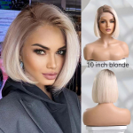 HAIRCUBE 13&times;5&times;1 Pitsfront Inimese Juustest Parukas Ombre Platinablond &Otilde;lgadeni Bob Parukad Naistele K&uuml;lgmise Lahkusega Sirged Remy Juuksed