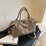 Retro disainiga PU-nahast &otilde;lakotid naistele 2024 Korea moe suur kaenlaaukott Naiste Crossbody kotid k&auml;ekotid khaki